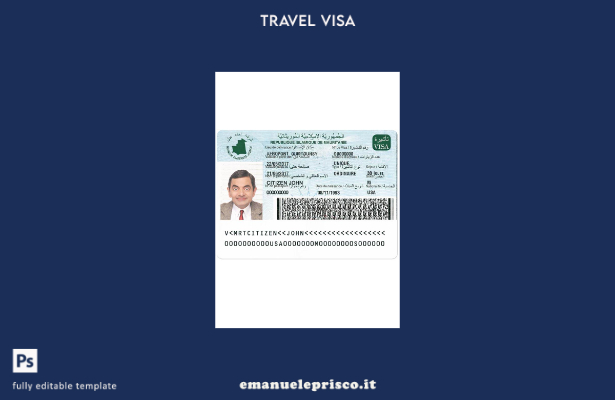 modello di versione del visto per la Mauritania in stile verificato